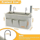 Bedside Storage Organizer with Fixed Straps and Water Bottle Holder for Home, College, Dorm, Bunk / Hospital Bed, Crib Bed Rails (Grey) by CozyNest Decor