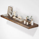 Floating Shelves for Wall, 48"W x 9.3"D x 1.5"H, Wooden Wall Mounted Display Shelf with Invisible Brackets for Living Room, Bedroom, Bathroom, Kitchen Decor and Storage, Set of 1, Rustic Brown by CozyNest Decor