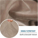 H.VERSAILTEX Velvet Stretch Couch Cushion Cover Plush Cushion Slipcover for Chair Loveseat Sofa Cushion Furniture Protector Seat Cushion Sofa Cover (2 Piece Large Sofa Cushion Covers, Taupe) by CozyNest Decor