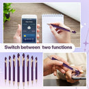 8 Pieces Ballpoint Pen with Stylus Tip Black Ink 2 in 1 Stylus Metal 1.0 mm Medium Point Smooth Pen Rainbow Colorful Rubberized Ballpoint for Touch Screen Tablet(Purple) by TinyTreasures Baby Boutique