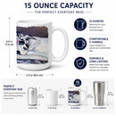 Harlequin Natural Great Danes Ceramic Coffee Mug 15 oz Decorative Large C Handle Mug Cup for Tea, Cocoa Hot Chocolate