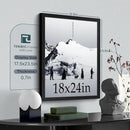 18x24 Poster Frame 3 Pack - Black Woodgrain, Solid Wood Gallery Picture Frame - Wall Hanging by CozyNest Decor