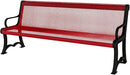 Coated Outdoor Furniture Heavy-Duty Outdoor Bench Thermoplastic Coated, Expanded Metal, Commercial-Grade Garden Bench, Made in America (Portable with Back, 4 Ft, Textured Red) by GreenHaven Gardens
