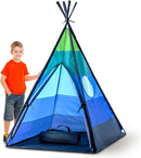 USA Toyz Happy Hut Teepee Tent for Kids - Indoor Pop Up Teepee Kids Playhouse Tents for Boys, Girls, Toddlers with Portable Storage Bag (Blue) by TinyTreasures Baby Boutique