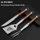 ROMANTICIST 25pcs Extra Thick BBQ Grill Accessories, Fathers Day Grilling Gifts Set for Men Dad, Heavy Duty Grill Tools Utensils Kit with Spatula, Tongs in Aluminum Case for Birthday Brown by GreenHaven Gardens
