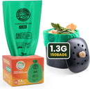 Compost Bags 1.3 Gallon,150 Count,Compostable Small Trash Bags for Kitchen Countertop Compost Bin 0.75, 1,1.2, 1.3Gallon,ASTM D6400, US BPI and Europe OK compost HOME certified by GreenHaven Gardens