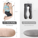 MOON PARK Pregnancy Pillows for Sleeping - U Shaped Full Body Maternity Pillow with Removable Cover - Support for Back, Legs, Belly, HIPS - 57 Inch - Brown - Cooling Cover by TinyTreasures Baby Boutique