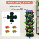 Vertical Planter, 7 Tier Stackable Strawberry Planter with Garden Tool Set, Movable Indoor/Outdoor Garden Herb Pot for Growing Vegetables and Succulents, Green by CozyNest Decor