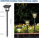 CINOTON 2 Pack RGBCW Solar Pathway Outdoor Lights, 3 Lighting Modes Solar LED Garden Light, IP65 Waterproof Outside Solar Powered Landscape Lighting for Patio Walkway Yard Driveway RGB/Warm/Cold White by CozyNest Decor
