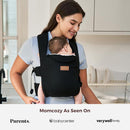 Momcozy Newborn Carrier WeeSnug- Lightweight and Cozy Comfort for 7-25 lbs, Ergonomic Cross-Back Support, Effortless to Put On, Hands-Free Baby Carrier with Lumbar Support, Black by TinyTreasures Baby Boutique