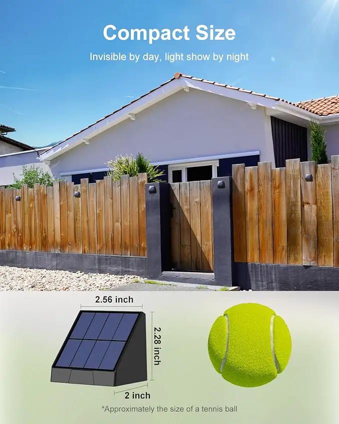16 Pack Decorative Solar Powered Fence Lights Outdoor Waterproof with Cool White LED Spot Lens, for Outside Wall, Deck, Patio, Yard, Rail, Garage, Pool, Designed for Enhanced Security, Easy Install, photo 5 of 7