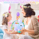 Plush Bunny Easter Toys for Kids,Interactive Bunny with Sounds,Can Walk and Wag Tail with Remote Control Leash,Easter Eggs with Surprise,Easter Birthday Gift for Toddlers by TinyTreasures Baby Boutique