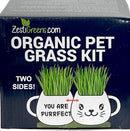 Organic Cat Grass Growing Kit - Promotes Natural Hairball Control and Digestive Wellness - Includes Organic Seed Mix, Nutrient-Rich Soil, and Stylish White Cat Planter by GreenHaven Gardens