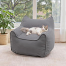 HOMMPA Bean Bag Chair for Kids Stuffed Toddler Bean Bag Sofa with Pocket Filler Cat Shaped Bean Bag Chair Boys and Girls Baby Lazy Floor Sofa Chair for Gaming Reading Playing Grey by TinyTreasures Baby Boutique