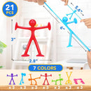 OleOletOy Suction Fidget Toys for Kids: 21 Pack Suction Cup People Toys - Fidget Toys Bulk Treasure Box Toys for Kids Autism Classroom Calm Down Corner - Prizes for School Party Favors by TinyTreasures Baby Boutique