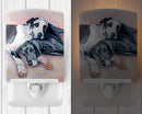 Black and Harlequin Great Dane Ceramic Night Light Compact, UL-Certified, Ideal for Bedroom, Bathroom, Nursery, Hallway, Kitchen, 6x4x3, Multicolor