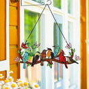 Huray Rayho Birds On Branch Stained Glass Suncatcher Cardinal Hummingbird Kingfisher Double Side Glass Panel Window Hanging Decor Bird Ornament Bird Lover Gift for Mom Grandma by GreenHaven Gardens