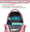 BLUEFAIRY Lightweight Water Resistant Backpack for Girls, Pink, 5-9 Years, Laptop Compartment, Adjustable Shoulder Straps, Breathable Mesh by TinyTreasures Baby Boutique