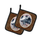 Black and Harlequin Great Dane Pot Holder Set of 2 Heat Resistant Quilted Hot Pads 7.5 x 7.5 Inch, Insulated Kitchen Trivets for Cooking & Baking