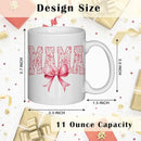 JINYO Coquette Pink Bow Floral Mama Mug, Mama Coffee Cup, Mother's Day Mugs Cups for Mom, Mom Birthday Gifts from Daughter Son, Ceramic Coffee Tea Mug 11 oz by CozyNest Decor