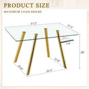 Rectangular Design Dining Table - Gold by HouseOfZazla