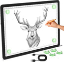 Phylosal Magnetic A4 Light Pad, Super Bright Light Box with Side Button, Diamond Art Light Board, Lightbox for Tracing and Drawing, USB Power Artcraft Light Table for Sketching, Weeding Vinyl (Black) by TinyTreasures Baby Boutique