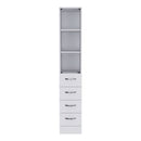 Linen Cabinet, 3 Shelves, 4 Drawers And Metal Handles - White by Unique Piece Furniture