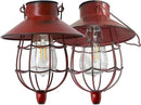 YAKii 2 Pack Solar Lantern Hanging Waterproof Outdoor Metal Solar Lamp with Warm White Light Decorate for Yard Garden Pathway Patio Porch Decor (Red) by CozyNest Decor