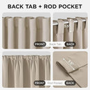 Joydeco 90 Inch Blackout Curtains for Bedroom, Thermal Insulated Black Out Curtains 2 Panels Set, Room Darkening Drapes for Living Room Window Rod Pocket Back Tab (W52 x L90 Inch, Light Beige) by TinyTreasures Baby Boutique