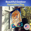 Pomeranian House Flag 28x40 Porch Sleeve Pole Decorative Outside Yard Banner Artwork Wall Hanging, Polyester