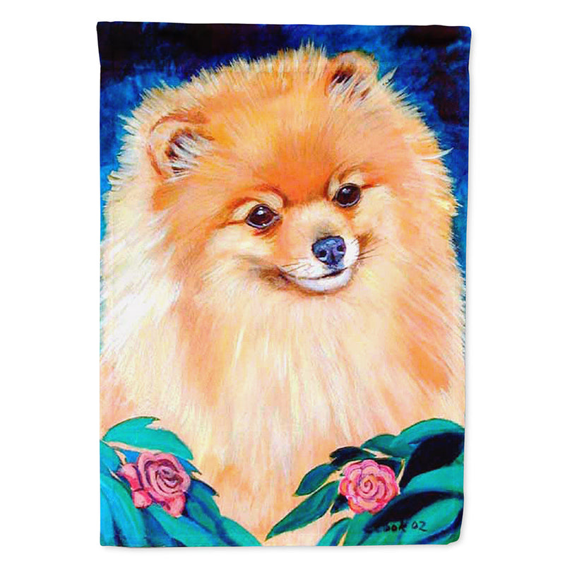 Pomeranian Garden Bud Flag Canvas House Size