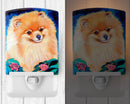 Pomeranian Ceramic Night Light Compact, UL-Certified, Ideal for Bedroom, Bathroom, Nursery, Hallway, Kitchen, 6x4x3, Multicolor