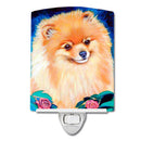 Pomeranian Ceramic Night Light Compact, UL-Certified, Ideal for Bedroom, Bathroom, Nursery, Hallway, Kitchen, 6x4x3, Multicolor