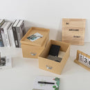 Soul & Lane Kraft Decorative Cardboard Storage Boxes with Lids, Set of 2 Stacking Keepsake Photo and Memory Boxes for Home & Office, Elegant Paperboard Organizers with Label Holders and Drawer Pulls by TinyTreasures Baby Boutique