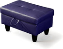Ottoman Rectangular Storage Ottoman Bench, Faux Leather Footrest, Coffee Table, Stool Footstool with Hinged Lid for Living Room, Bedroom, Entryway, Blue, 28.5"x19"x17.5" by CozyNest Decor