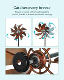 Wind Spinners Outdoor, Copper Teal Kinetic Wind Spinner with Stake, Garden Yard Spinners Windmill Decor for Patio Lawn (12" W x 70" H) by CozyNest Decor