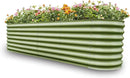 Gardmax Galvanized Raised Garden Bed, Lightweight Planter Boxes Outdoor with Easy Assembly, Large Garden Bed for Vegetables, Fruits, Flower Light Green 8x2x1.8FT by CozyNest Decor