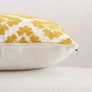 HWY 50 Mustard Yellow Decorative Throw Pillow Covers 18x18 Inch, Pack of 2 Embroidered Cotton Farmhouse Cushion Cover Pillow Case for Sofa Couch Living Room Bed Bedroon, Geometric Diamond Floral by CozyNest Decor
