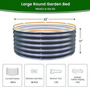 Olle 17" Tall, 42" Round Galvanized Raised Garden Bed Kit,Metal Raised Planter Boxes Outdoor DIY Raised Garden Beds Outdoor for Vegetables,3.5 * 3.5 * 1.4Ft,Midnight Grey by GreenHaven Gardens