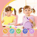FUNLIO Kids Table and 4 Chairs Set for Ages 3-8, Height Adjustable Toddler Table and Chair Set, Easy to Wipe Arts & Crafts Table, for Classrooms/Daycares/Homes, CPC & CE Approved (5 pcs Set) - Pink by CozyNest Decor