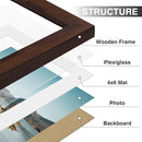 Vittanly 5x7 Picture Frames Set of 9, Shatter Resistant Plexiglass, Display 4x6 Pictures with Mat or 5x7 without Mat, Photo Frames for Wall or Tabletop, Engineered Wood, Walnut by CozyNest Decor