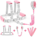 Accmor 3 in1 Toddler Harness Leash with Anti Lost Wrist Link, Harness Leash for Toddlers, Baby Leash, Child Walking Harness Kids Leash Wristband Rope Belt with Lock for Girls to Outdoor Travel (Pink) by TinyTreasures Baby Boutique