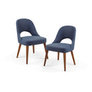 Dining Side Chair Upholstered Textured (Set of 2) - Navy by HouseOfZazla