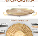 24 Inch Extra Large Lazy Susan Turntable - Premium Solid Oak Wood & Iron | Rustic Farmhouse Rotating Tray for Dining Table, Kitchen Countertop, Centerpiece Decor | Smooth 360° Spin | Durable & Stylish by CozyNest Decor