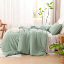 Litanika King Size Comforter Set Sage Green, 3 Pieces Lightweight Solid Comforter King Size, All Season Fluffy Down Alternative Comforter Bed Set Quilt Blanket by CozyNest Decor