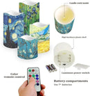 Ystardream Oil Painting Flameless Candles Plastic Moving Flickering LED Candles with Remote Color Changing & Timer,4 Packs by GreenHaven Gardens