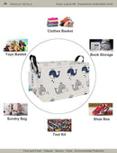 Rectangular Folding Laundry Basket,Canvas Basket,Nersury Hamper,Suitable for Children,Office,Bedroom,Clothes,Toys Storage (REC whale), 14.9’’L ×10.2’’W×9.05’’H inches by TinyTreasures Baby Boutique