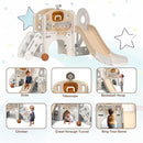 YUFU 9 in 1 Toddler Slide Set, Kids Slide for Toddlers Age 1-3, Toddler Playset with Basketball Hoop and Ball, Outdoor Indoor Playground for Toddlers 1-3 (Beige+Coffee) by TinyTreasures Baby Boutique