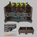 Barton 2 Pieces Rolling Garden Bed Brown Plastic w/Self-Watering Design Outdoor Elevated Planter Box Kit Wheels Mobile by GreenHaven Gardens
