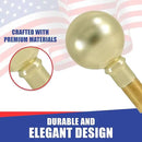 Super Tough Indoor Flag Pole kit 9ft - Parade Ball - Gold Texture Base - Aluminum Flagpole with Brass Finish - Heavy Duty Inside House Flagstaff - Interior Shaft and Stand - No Ensign Included by GreenHaven Gardens